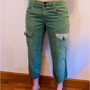 Anthropologie HEI HEI green boho cargo pants